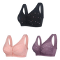 ✨【1+2 ingyen】💞[40–105 kg] Elegáns, elöl gombos pamut melltartó középkorú hölgyeknek🎉49% KEDVEZMÉNY